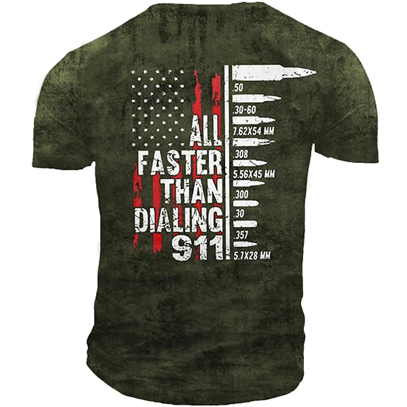 Fashion Alphabets Bullet Pattern T-shirt Simple Trend Short Sleeve Mens 3D Printed Summer T Shirt Loose Streetwear Oversize Tees