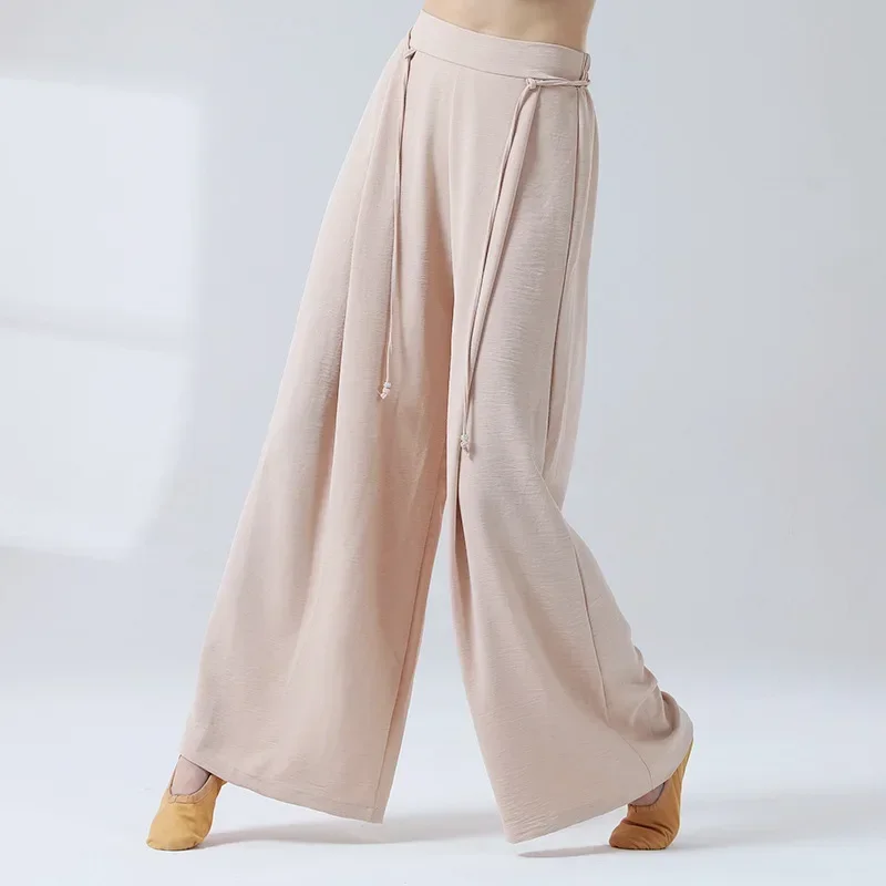 

Одежда для современного танца, классические свободные прямые широкие брюки, повседневные тренировочные брюки, бросающие брюки, одежда для тела, женская текстура