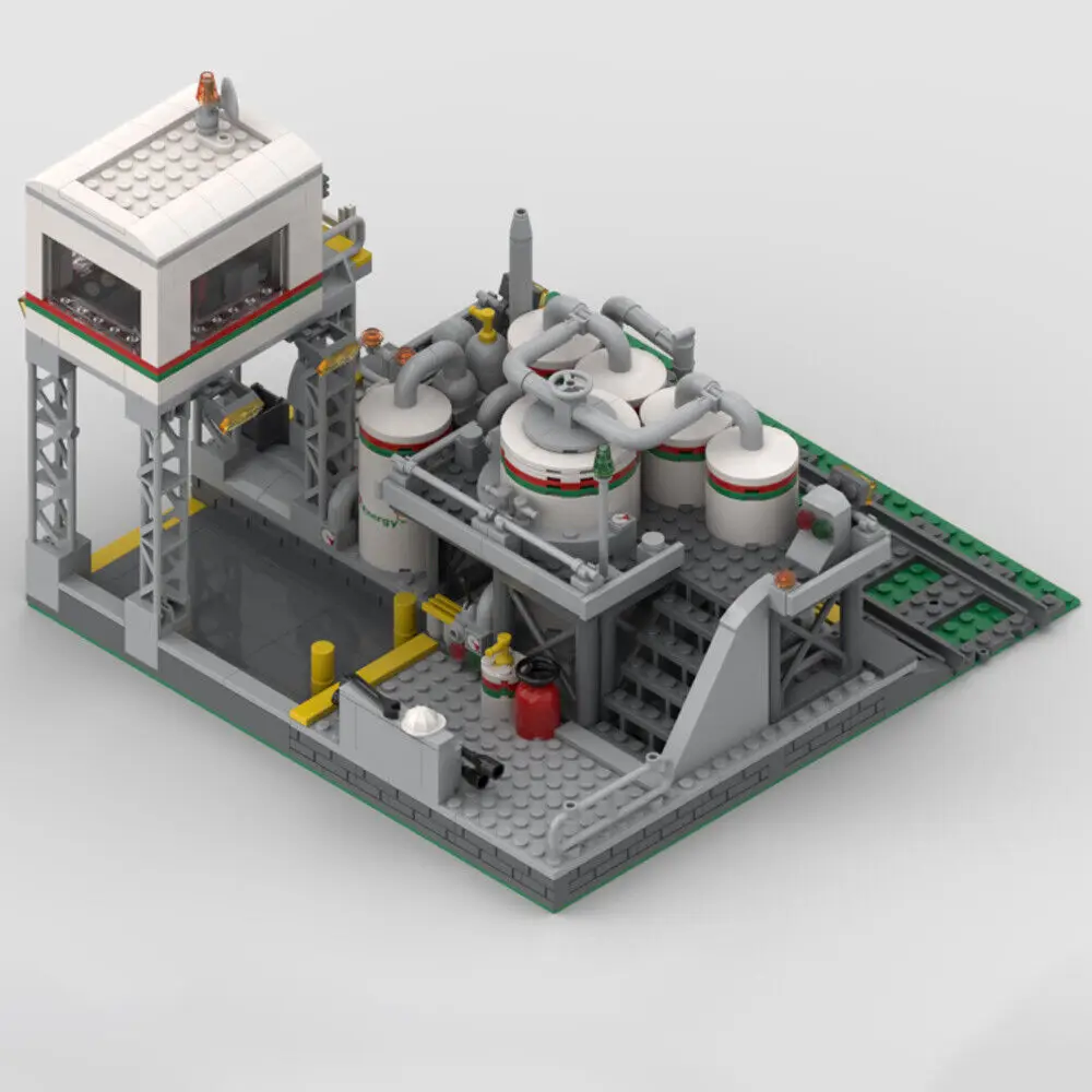 Transfer Station with Storage Tanks & Elevated Control Room 611 Pieces MOC Build