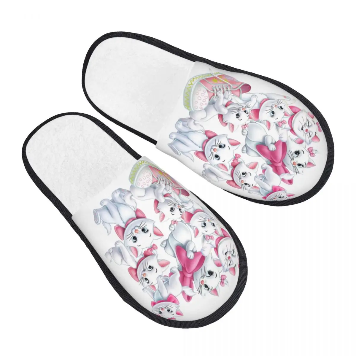 

Custom Marie Cat With Her Pink Bow Aristocats Inspired Soft Memory Foam House Slippers Women Cozy Warm Anti-skid Sole Slipper