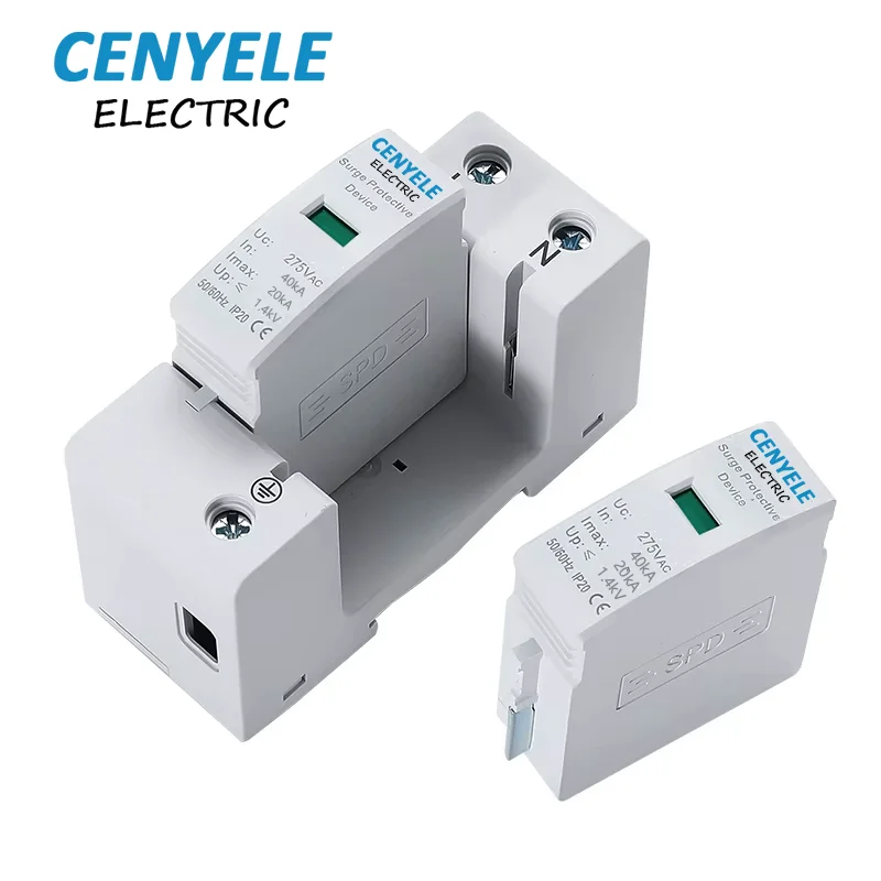 House Surge Protector Protective Low-voltage Arrester Device AC SPD 20kA~40KA  275V 385V Lightning Protector