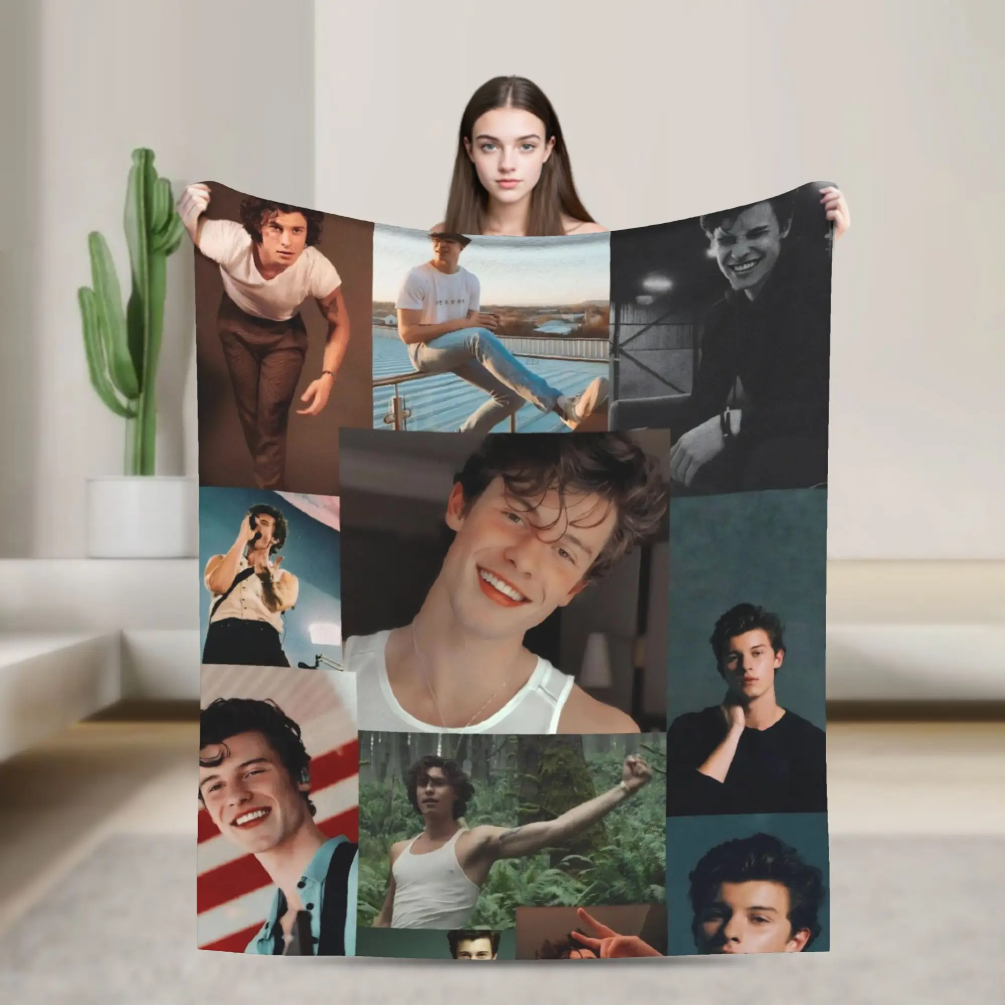 Warm Blanket Adult Decorative Rapper Shawn Mendes Throw Blanket  Flannel Bedspread For Couch Chair Street Trend Sofa Bed Cover