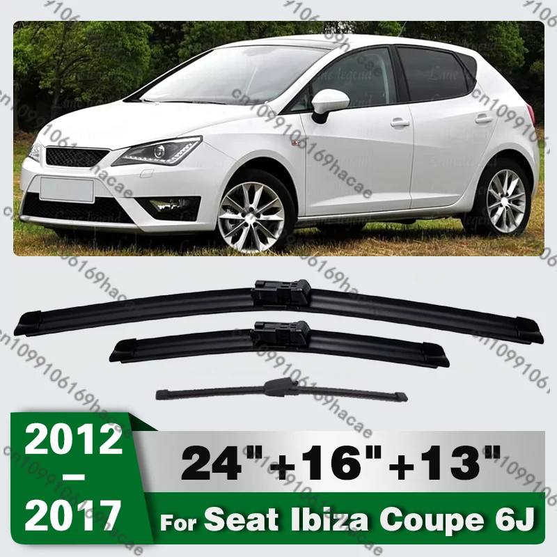 Scheibenwischerblätter-Set für vorne und hinten für Seat Ibiza Coupe 6J Hatchback 2012 - 2017 Windschutzscheibe Fenster 24"16"13"