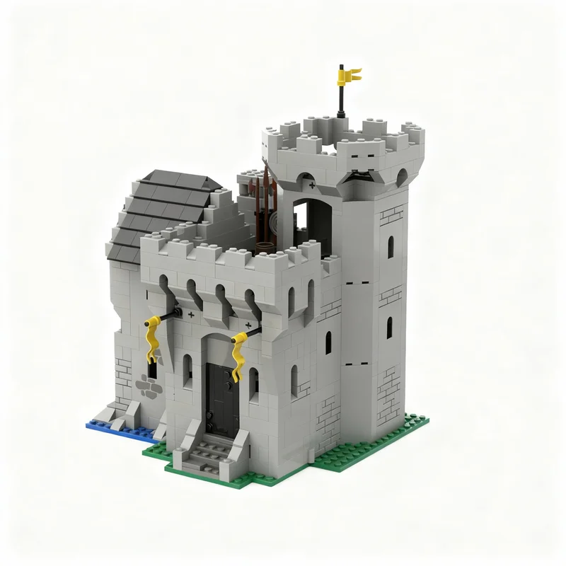 

874PCS MOC Medieval Castle Classic Black Falcon Model Building Blocks Display DIY Creative Building Blocks Gift Collection Set