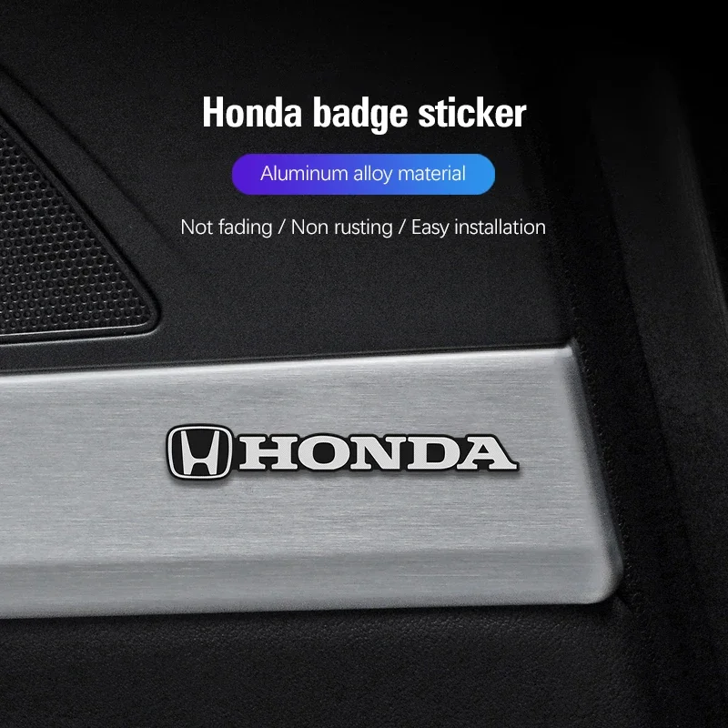 Adesivos decorativos de alumínio para carro, mini, 5/10 peças, para honda civic accord fit jazz pilot crv odyssey passport city shuttle hrv vezel