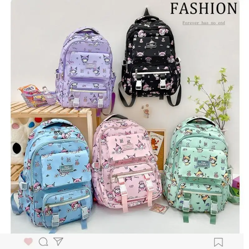 Hot Miniso Kawaii Student Backpack Hello Kitty Cartoon Cute Leisure Printing High Capacity Backpack School Starts Gift Fashion