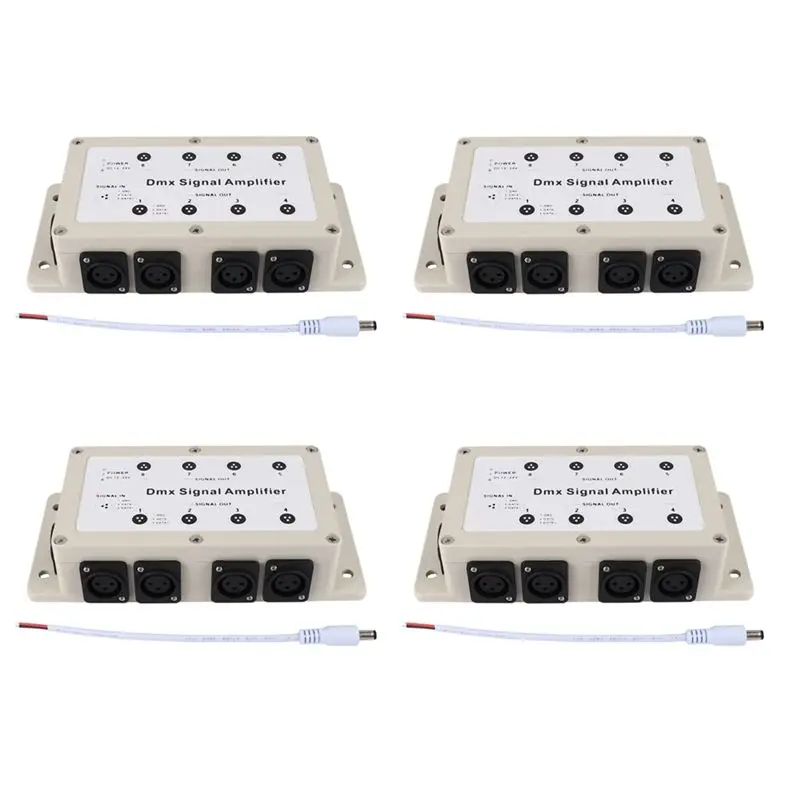 4X Dc12-24V 8 Channel Output Dmx Dmx512 Led Controller Signal Amplifier Splitter Distributor For Home Equipments