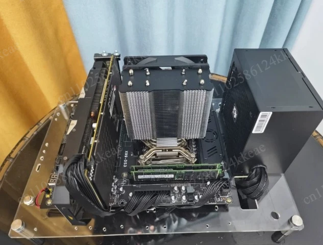 Top power desktop chassis ITX open MATX transparent acrylic board DIY simple main board bracket X99