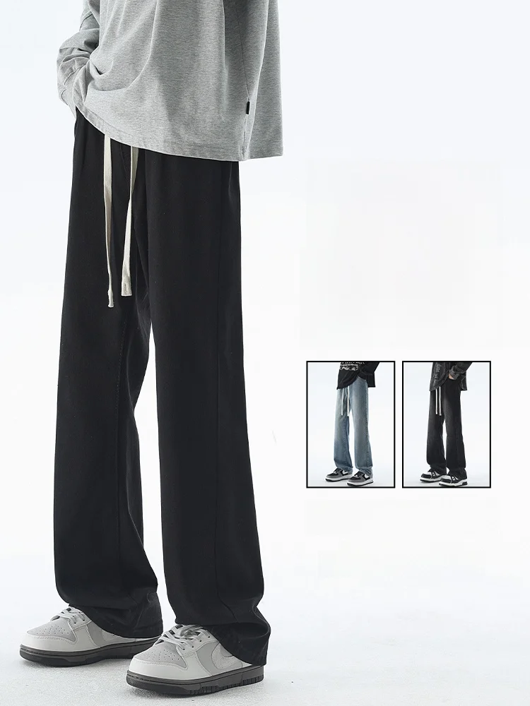 

Мужские джинсы-клеш свободного кроя, весна-осень, новая коллекция, уличный стиль, облегающие, ретро-брюки для подростков