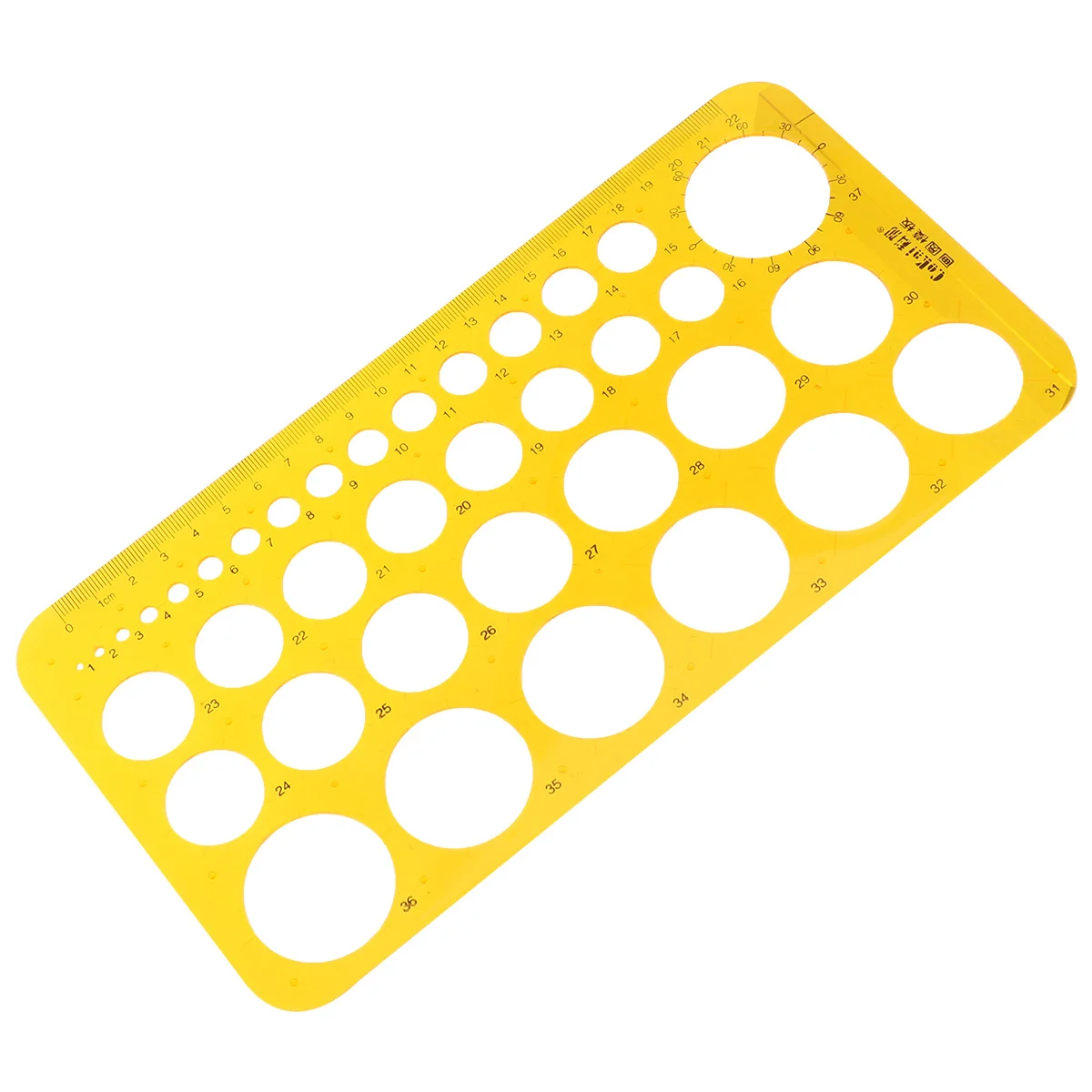 Modelo de desenho profissional régua de medição de círculo transparente para técnica de rede de arquitetura arte de medição fracionária