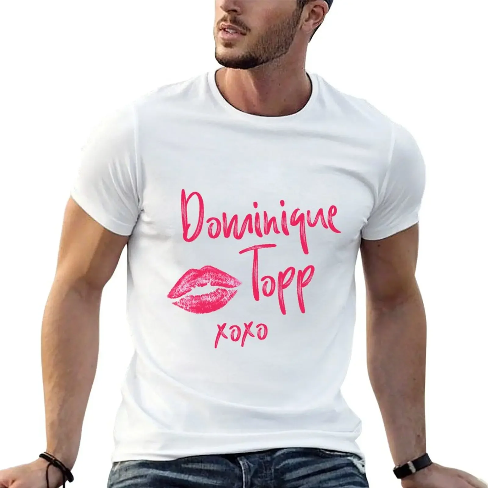 

Dominique Topp Logo T-Shirt vintage graphic tee anime clothes hippie clothes t shirt men 100℅ cotton