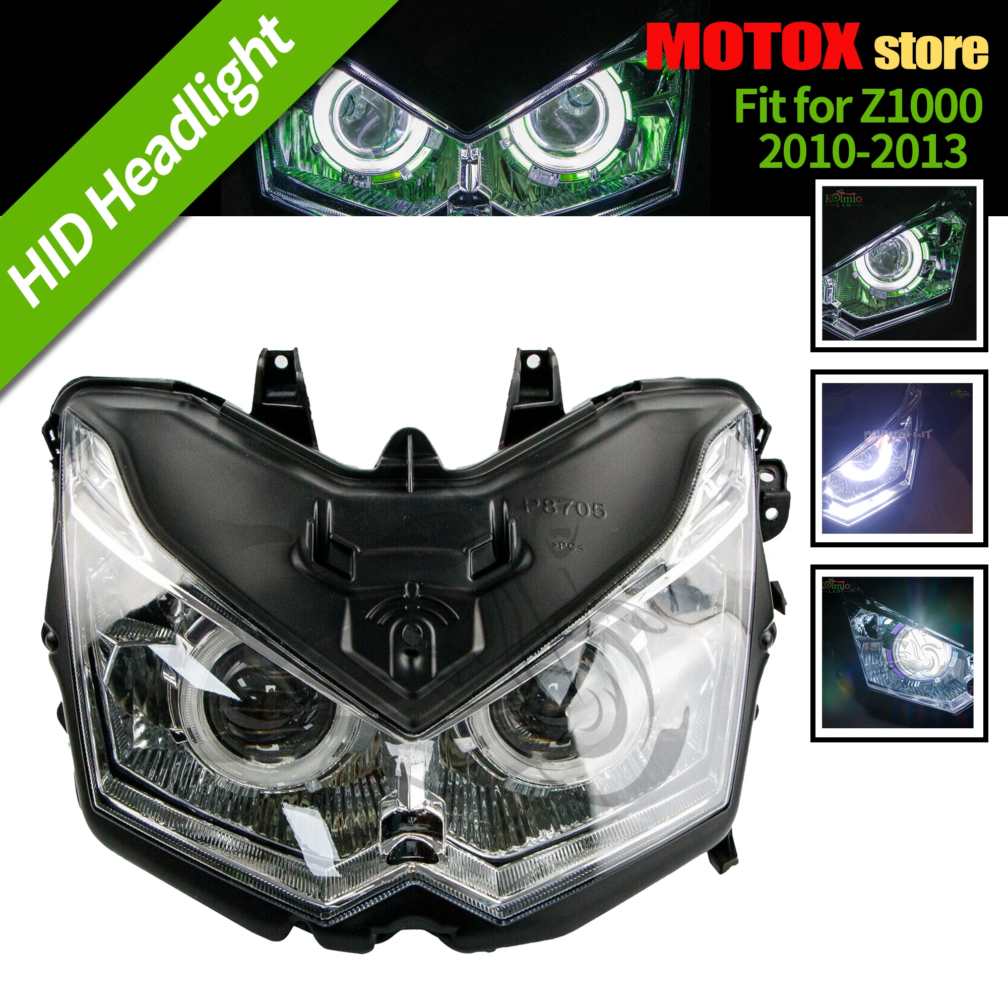 

Fit For 2010 - 2013 2011 2012 Kawasaki Z1000 Z 1000 Motorcycle Demon Angel Eye Projector HID Headlight Headlamp
