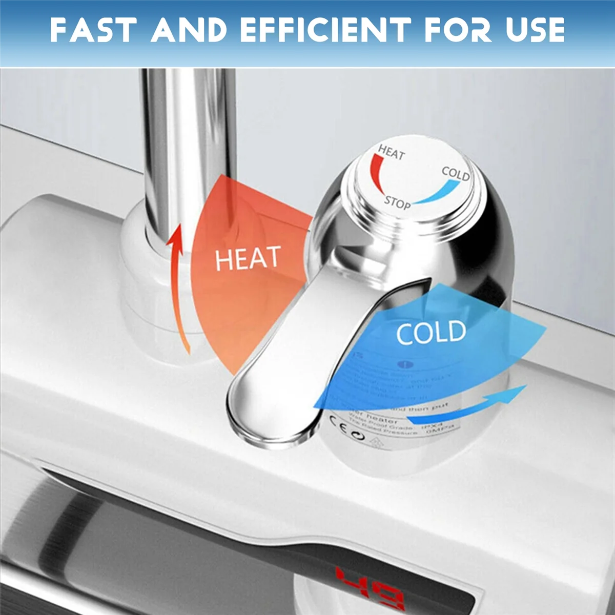 RIRI سخان مياه فوري المطبخ الكهربائي صنبور الماء الساخن سخان الحنفية التدفئة الباردة صنبور Tankless سخان مياه الاتحاد الأوروبي التوصيل