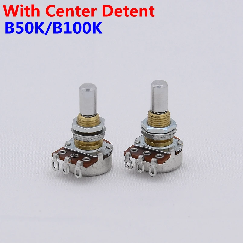 B50K/B100K Brass Bushing Solid Shaft  Balance Potentiometer(POT) With Center Detent For Electric Bass Parts