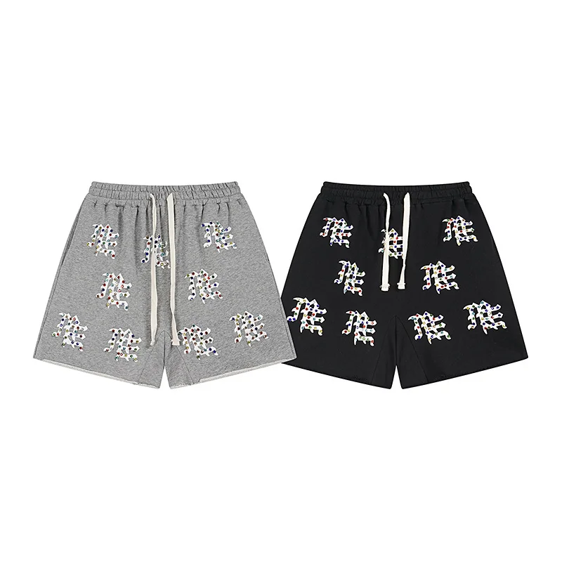 

Mixed Emotion Diamond Print Cotton Dstring orts Casual Spor Streetwear Pure Cotton Comfortable Straight Leg Summer orts
