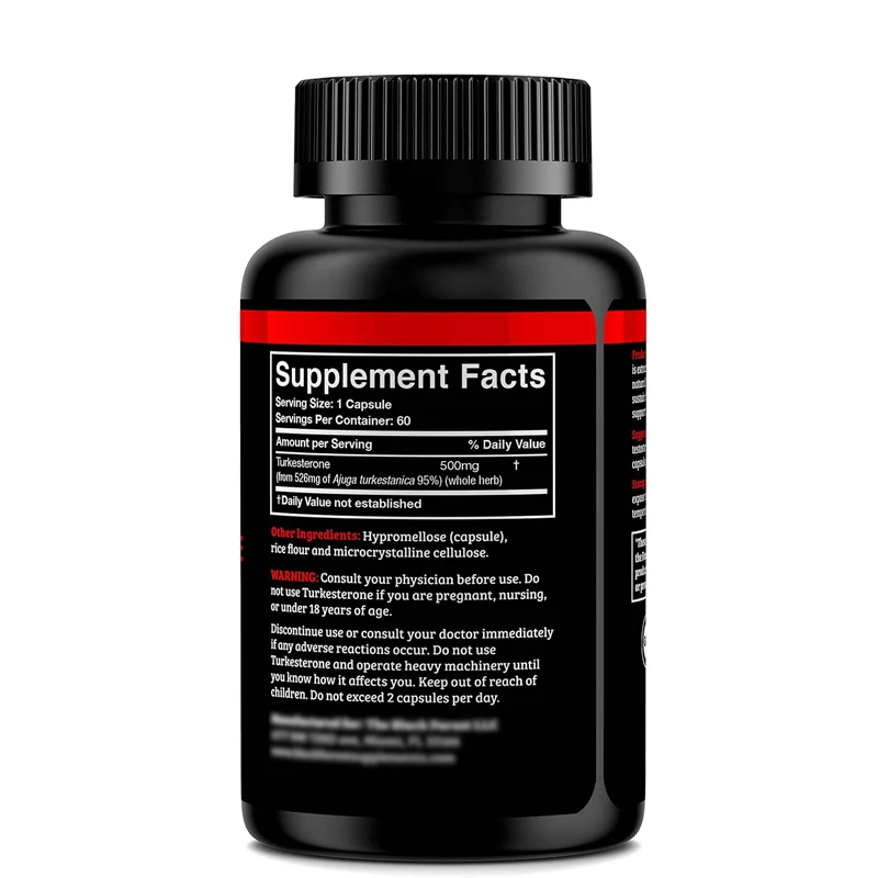 Turkesterone supplement 500mg (500mg gingerol, 526 mg Ajuga Turkestanica) promotes strength and muscle growth