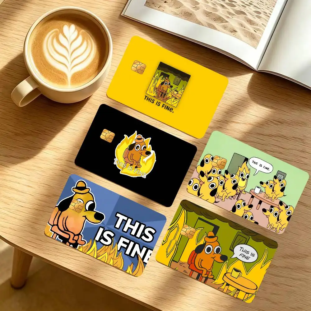 This is Fine Dog Funny   Diy Credit Debit Card Sticker Party Sticker Decoration Waterproof Small Chip Card Skin Sticker