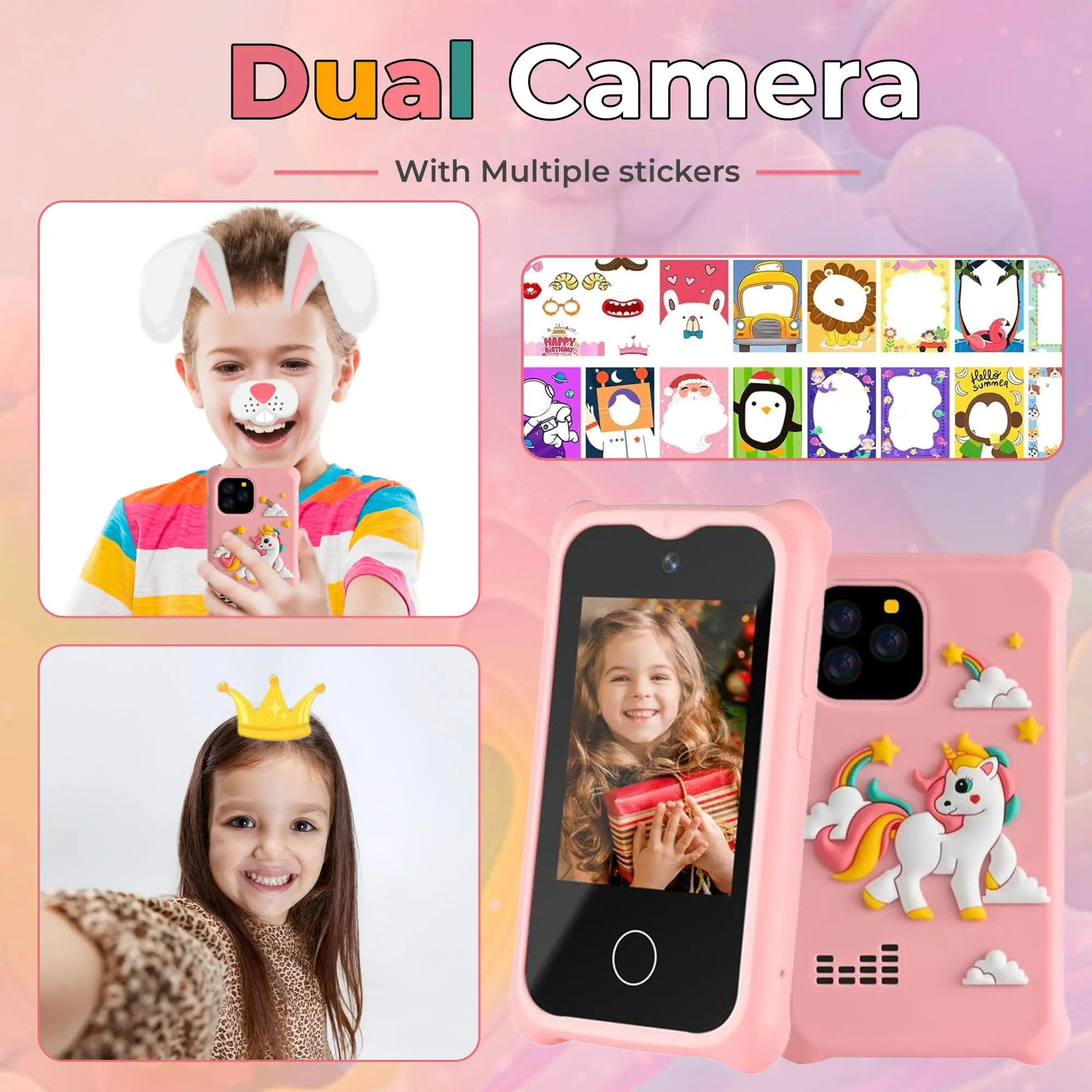 Crianças telefone inteligente mini brinquedo telefone engraçado aprendizagem educação brinquedo música puzzle jogador de jogo câmera dupla despertador lanterna presentes