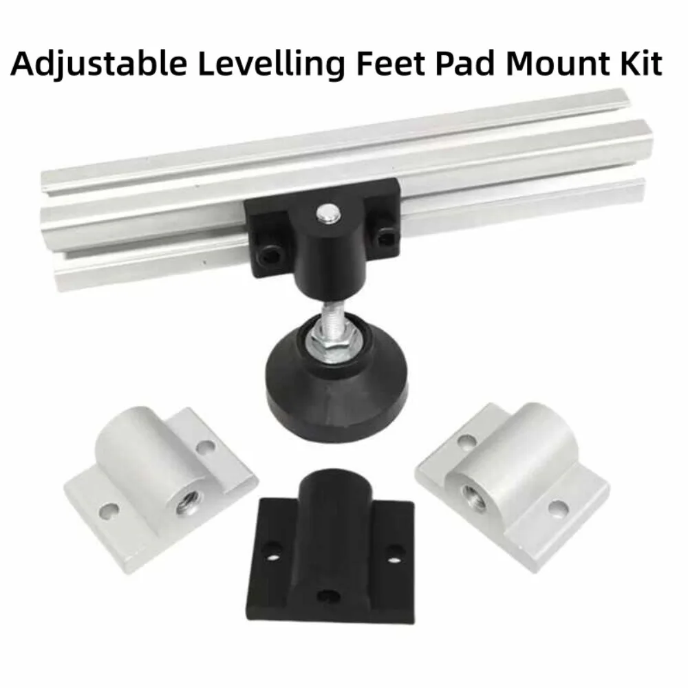 1Sets Aluminum Profile Adjustable Leveler Mounting Bracket Kit M8 M10 M12 Thread Support Connector Fit 20 30 40 Series Extrusion