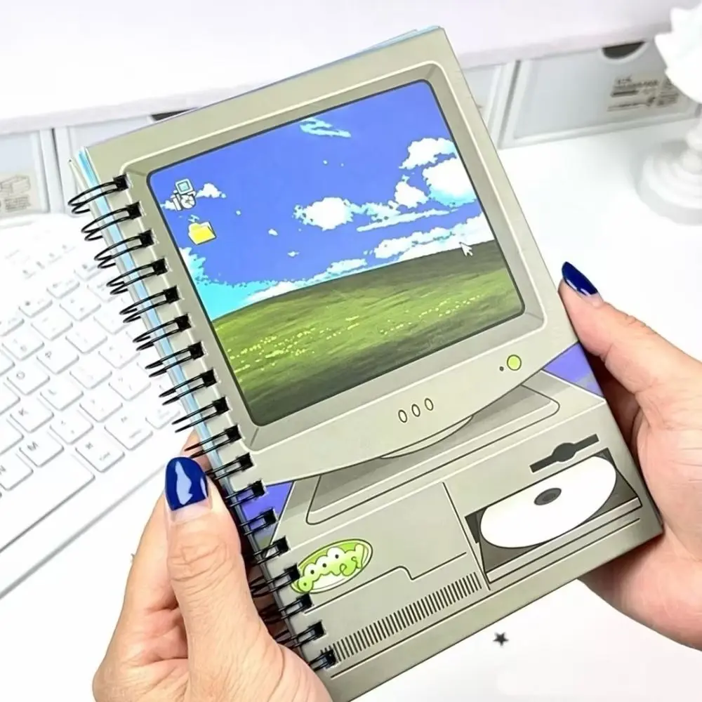 Retro B6 Size Spiral Notebook Spiral Binding Vintage Desktop Layout Scrapbook Planner 60 Pages Computer Notebook Journaling