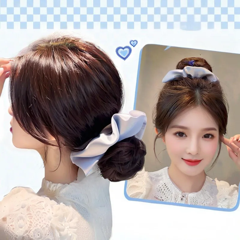 الاصطناعية Chignon 18 سنتيمتر الكورية نمط زهرة برعم كعكة الشعر المرأة مزاجه أنيقة رقيق شعر مستعار كليب