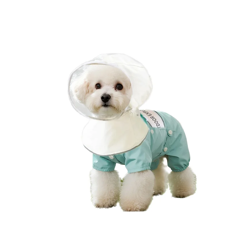 

All-Inclusive Waterproof Poncho Dog Raincoat Solid Pattern Outdoor Walking Clothes For Small Pets Winter Season Use