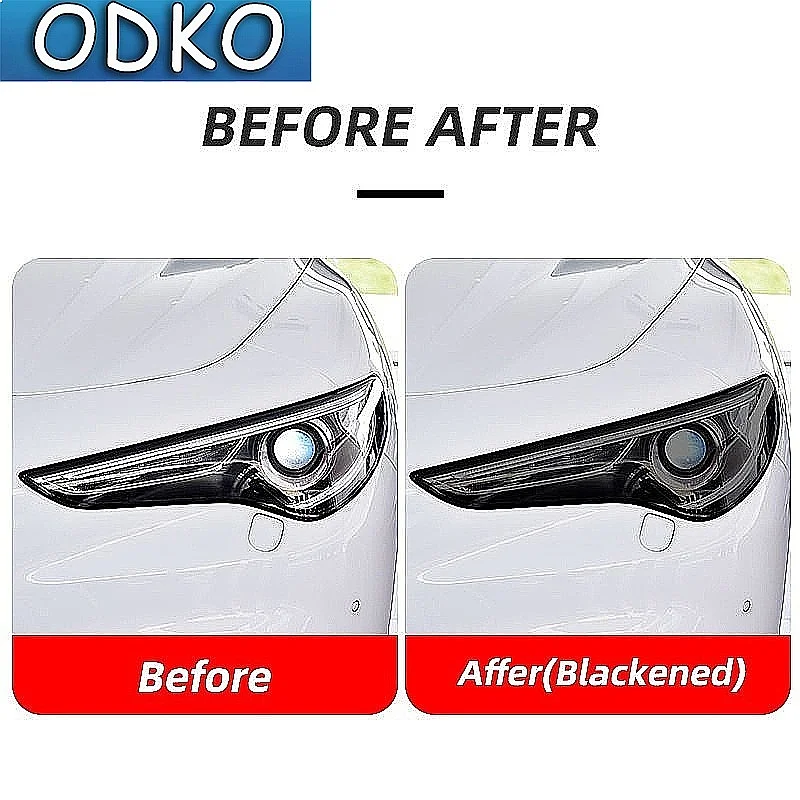 Car Headlight Protective Film Front Light Transparent Smoked Black TPU Sticker For Alfa Romeo Stelvio 949 2017-On 2020 2021 2022
