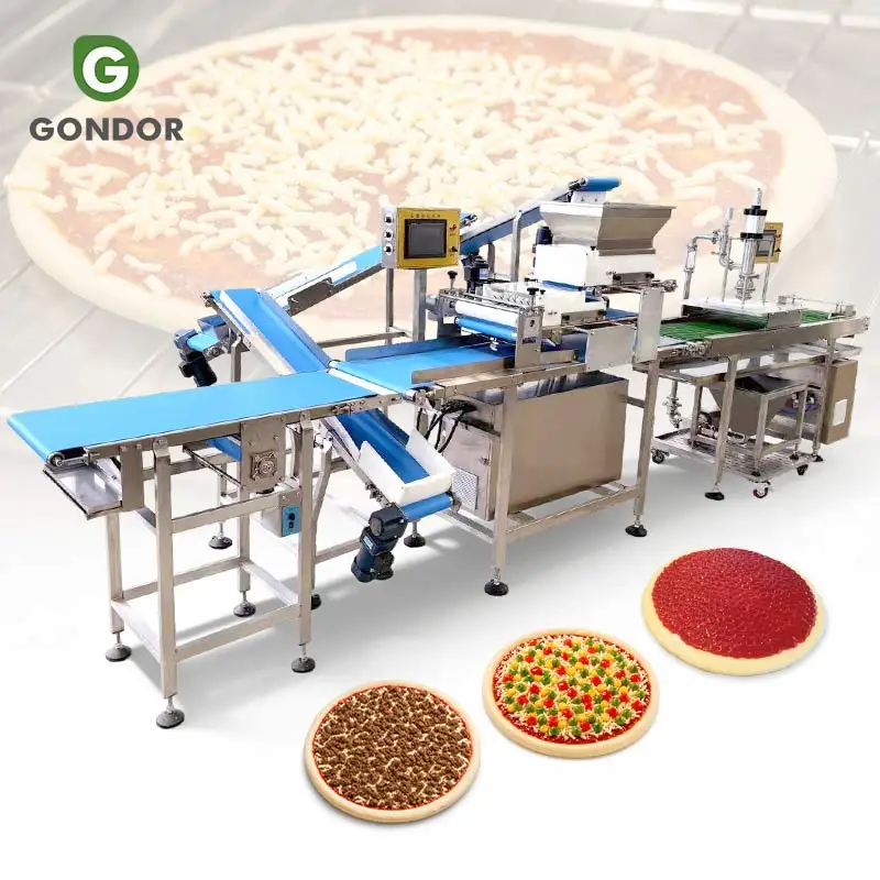 Automatic Classic Vegan Pizza Cheese Sauce Dispenser Spreader Spreading Topping Equipment and Machine Line