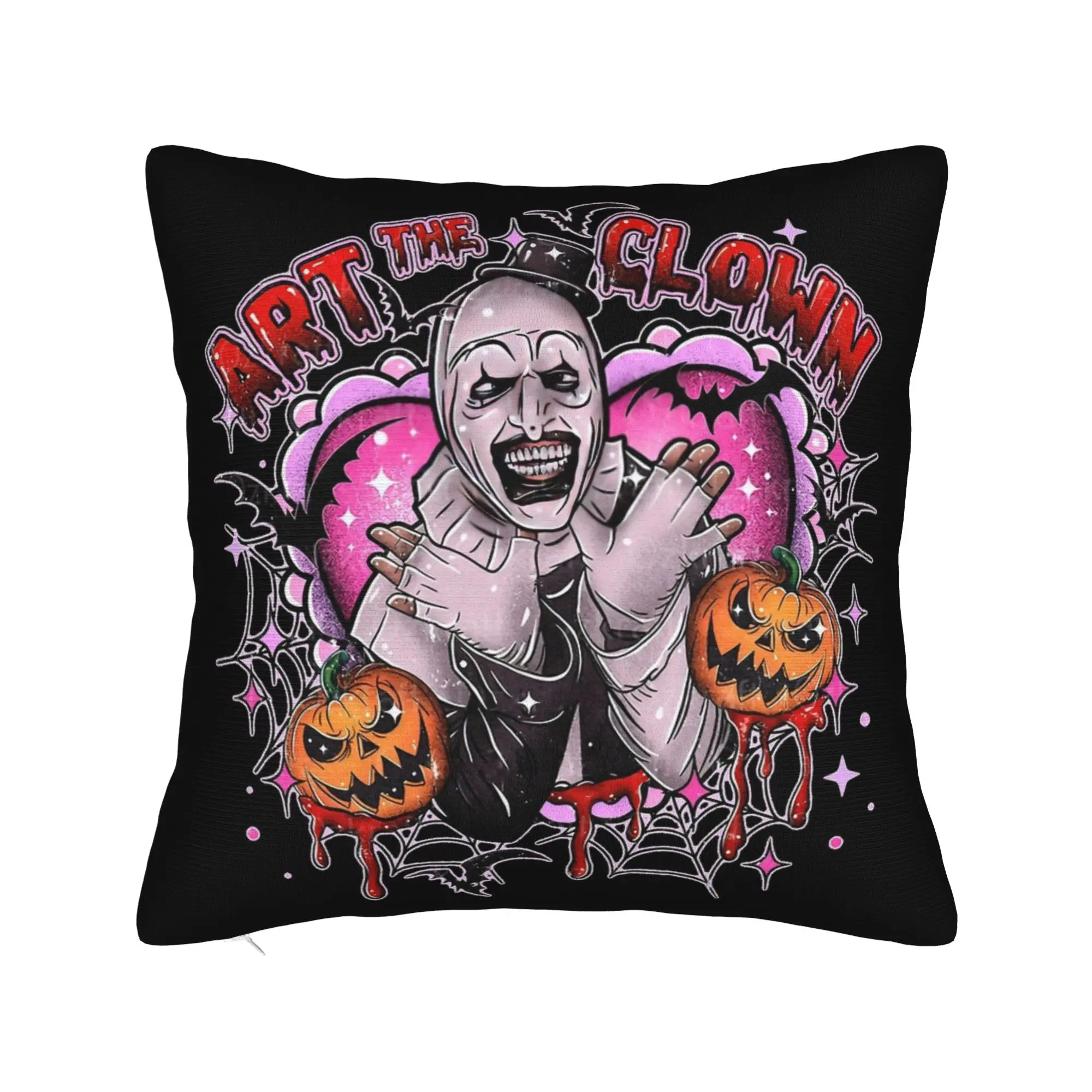 Terrifiers Art The Clown Pillowcase Printed Cushion Cover Decorative Halloween Throw Pillow Case Cover Seat Zippered