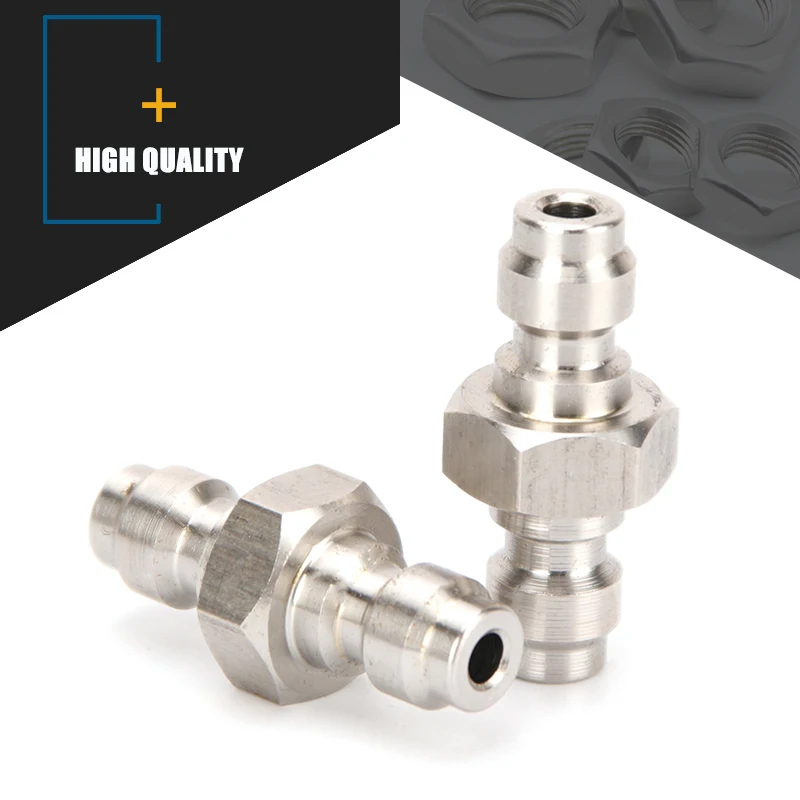 Rvs Double End Stekker Pneumatische Mannelijke-Male Plug Snelkoppeling 8mm Vulling Hoofd Lucht Vullen Socket 3 stks/set