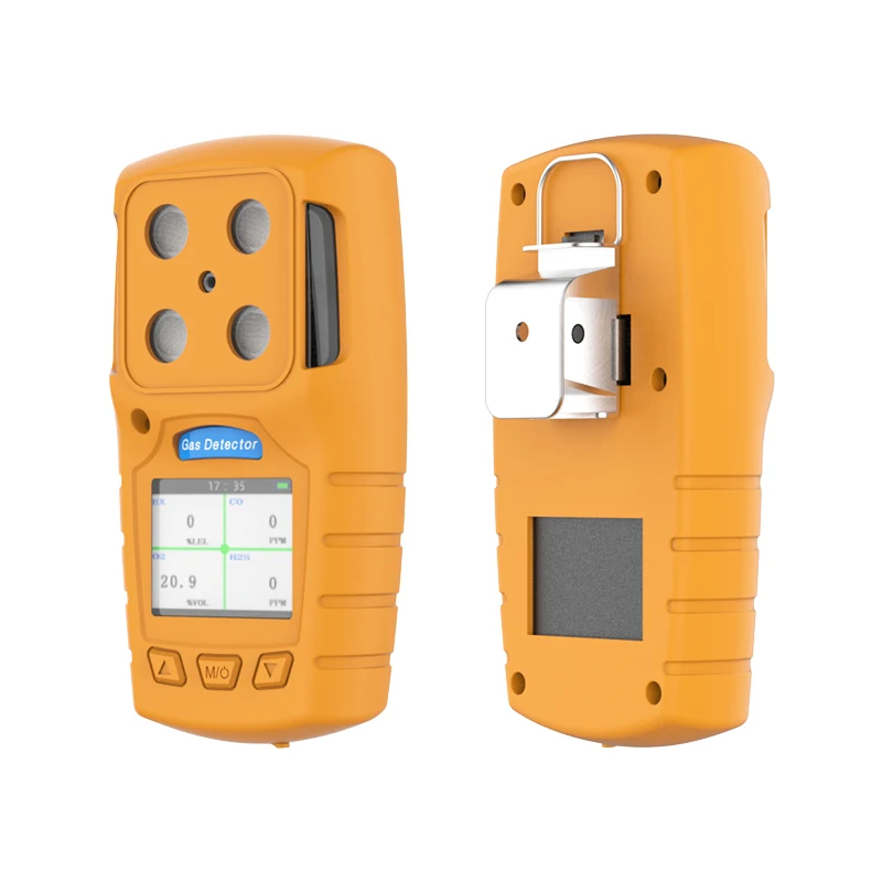 LED Digital Display Rechargeable Multi Gas Detector Yellow Oem and Odm Co2 Detector Portable Multi 4 in 1 1 Years Exib IIB Gb