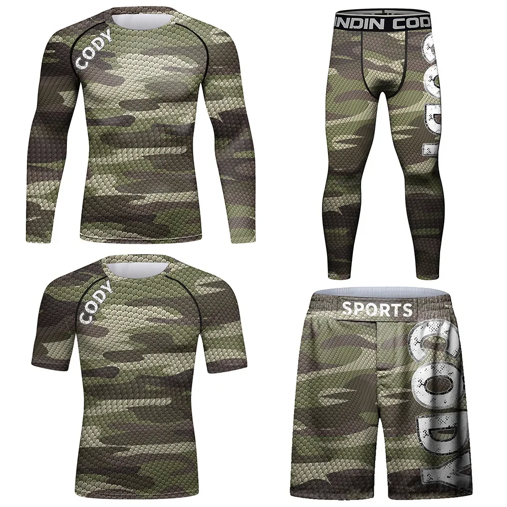 MMA box sport oblek pánské komprese sportovní oblečení muay thajské jiu jitsu rashguard fitka fitness cvičení oblečení běžecký tepláky