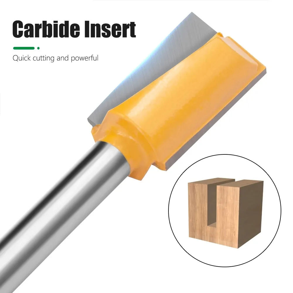1PC 8MM Shank Milling Cutter Wood Carving Extension Long Bottom Cleaning Bit Router Bits Woodworking Tools Milling Cutter