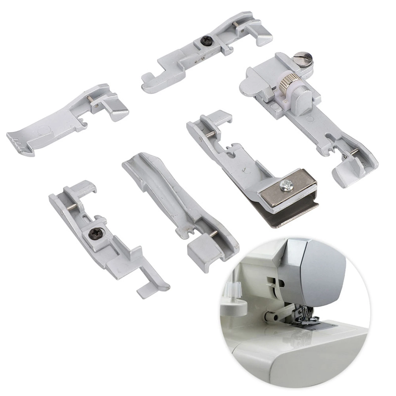 6 قطعة مجموعة قدم الضغط في ماكينة الخياطة للمغني 14U 14CG754 14SH654 المنزلية متعددة الوظائف آلة الاوفرلوك