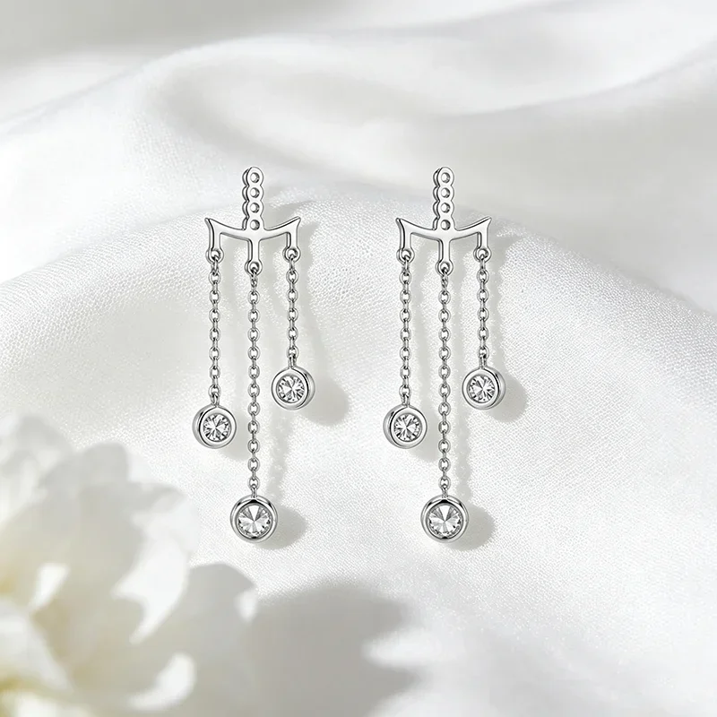 FCGJHW 3mm 2 Ways To Wear Moissanite Bubble Drop Earrings for Women Wedding Engagement Jewelry S925 Sterling Silver 2026