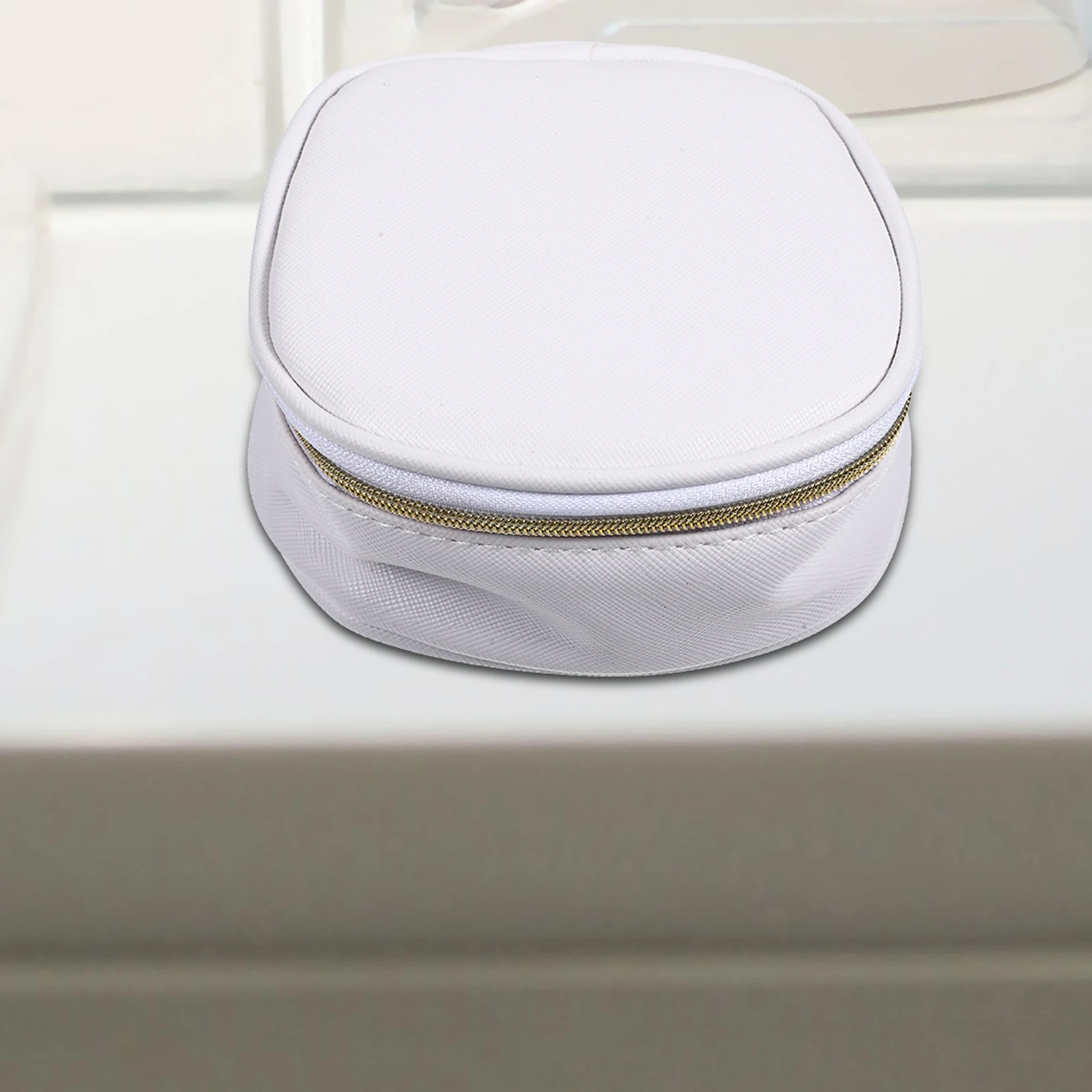 

Lipstick Bag Mini Cosmetics Pouch White Color Built in Mirror Travel Size Practical Storage Case For Women