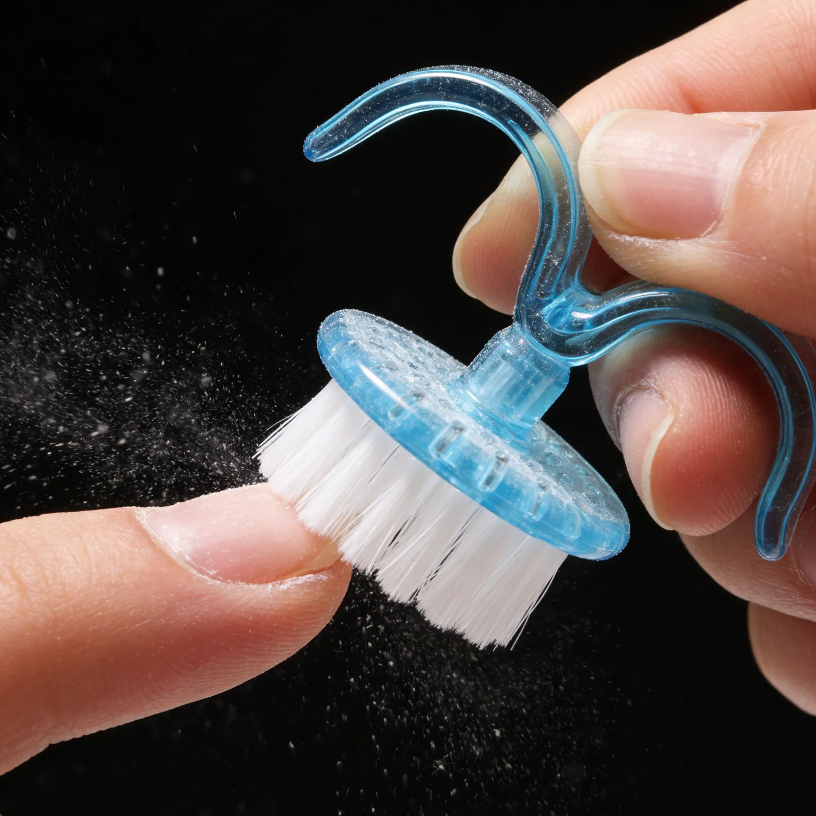 12Pcs Nail Cleaning Brush Set Handle Small Portable Mini Round Bristle Nail Dust Cleaner Brush Plastic for Manicure Travel Salon