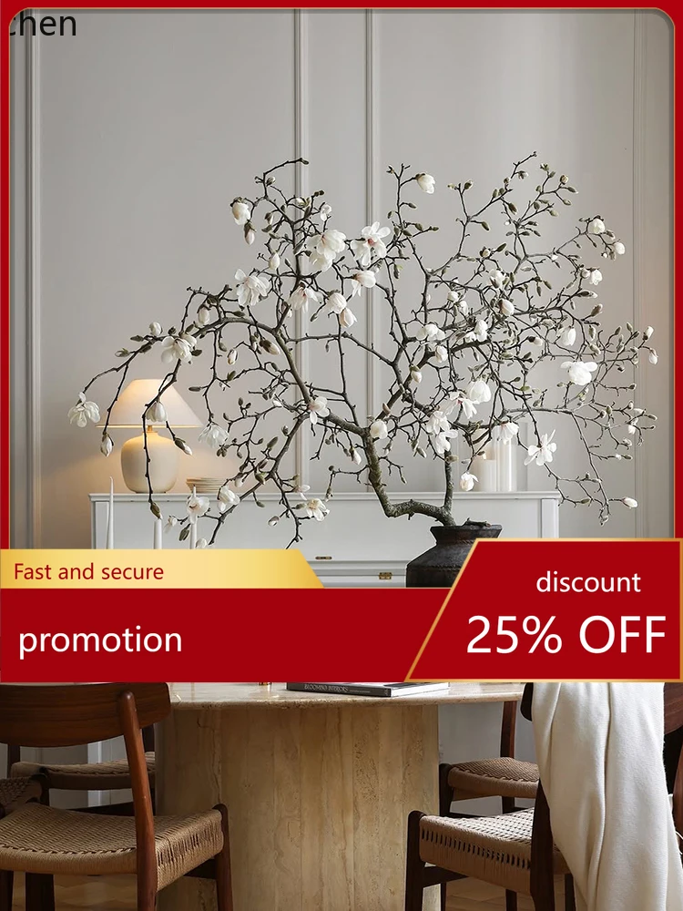 

HT Vintage Vase Coarse Pottery Niche Texture Ornament Designer Flower Vase Living Room Decoration