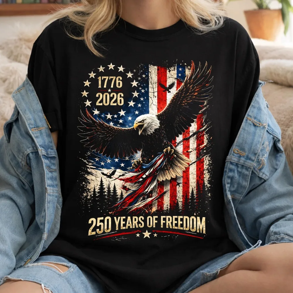 Eagle The United States 1776 2026 Shirt Patriotic Eagle Tops The United States Tees Flag Tee Independence Day Women Clothing