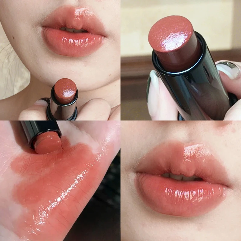 Glass Tea Russet Jelly Lipstick Clear Water Light Solid Lip Gloss Moisturizing Hydrating Waterproof Lip Glaze Korean Makeup