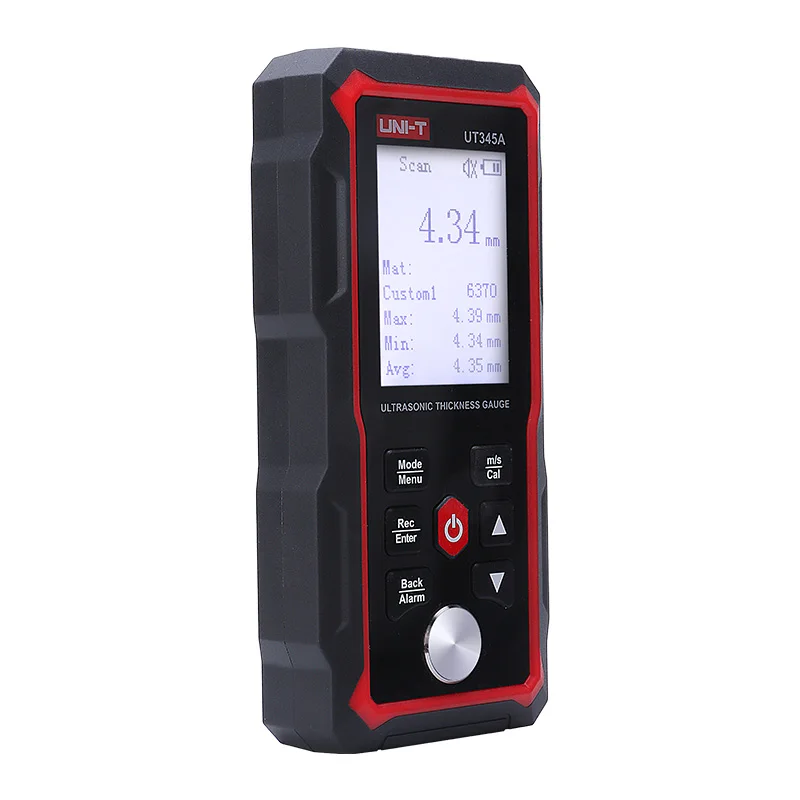 UNI-T High Accuracy Ultrasonic Thickness Gauge UT345A ;Chinese/English language switching/Multiple material measurement