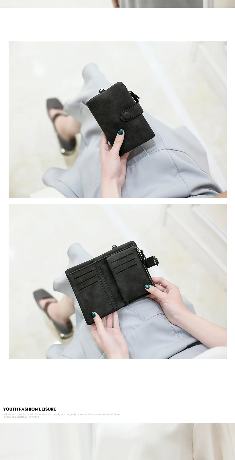 MIYIN 2024 Neue Brieftasche frauen Kurze Koreanische Nette Schnalle Doppel Rabatt Multi Karte Ändern Handtasche – Detail 10