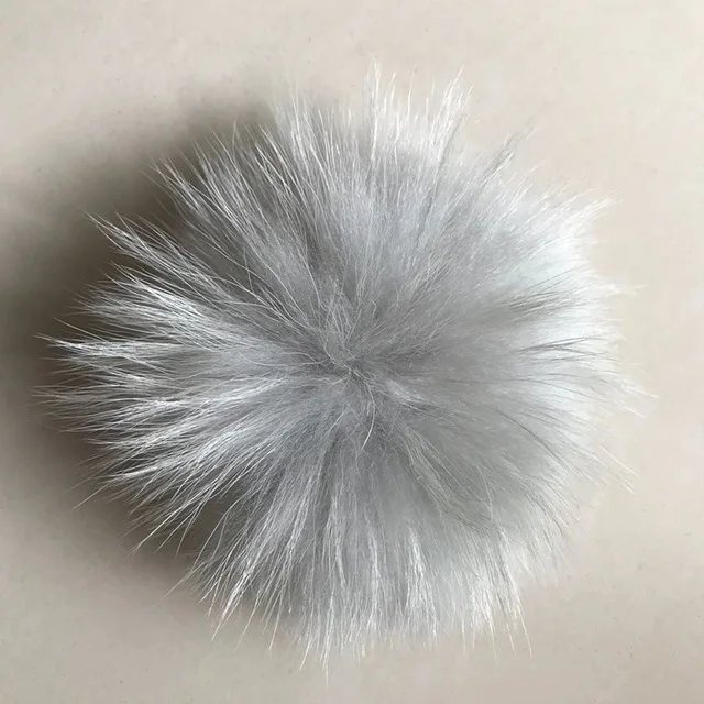 Pompon en fourrure de raton laveur, véritable fourrure de renard, Pompon pour écharpe, gants, chapeaux, décoration, 15cm