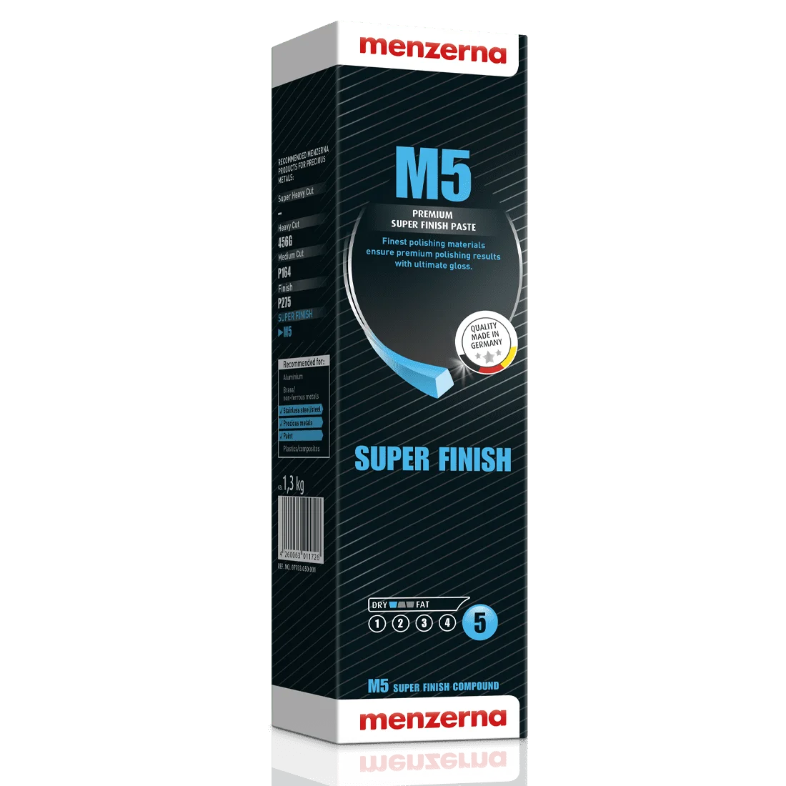 Menzerna M5 Solid Polishing Compound Super Finish Paste Dry-Grease Formula Zero Buff-Trail Polish for Jewelry, Precious Metal