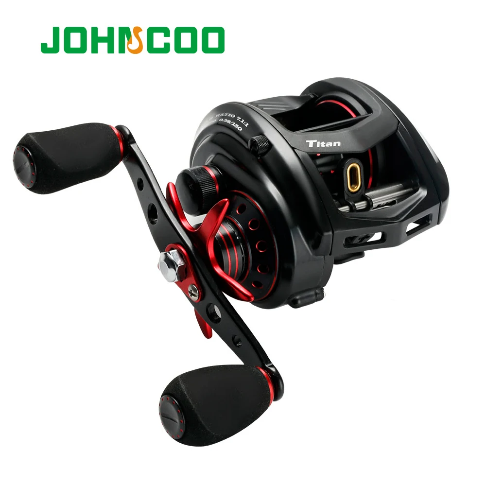 JOHNCOO – moulinet de pêche Casting MT200, grand jeu, 13kg Max, frein à friction, 11 + 1 BB 7.1:1