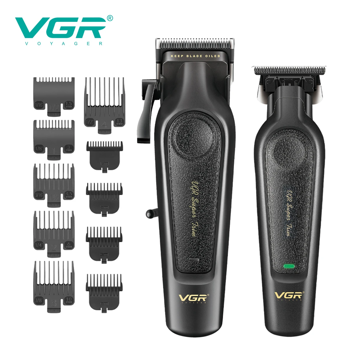 

VGR Haircut Machine 2pc Set Usb Charger Hair Clippers Man Professional Barber Set Type C Vgr Trimmer Hair For Men barber