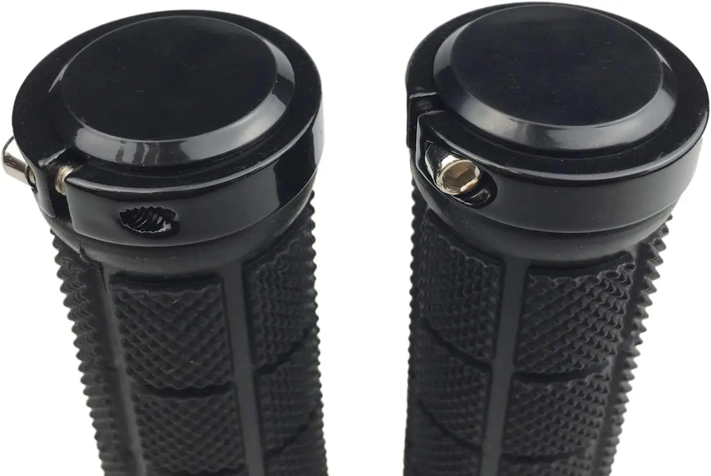 Bike Handlebar Grips Rubber Comfortable for MTB/BMX with Plastic End Caps