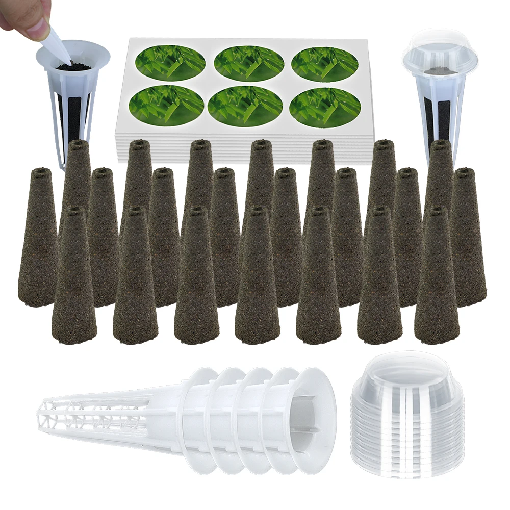 Hydroponics Planter Substrate Kit Indoor Garden Soilless Nursery System Grow Pot Sponge Supplement Seeds Pods Seedling Starter