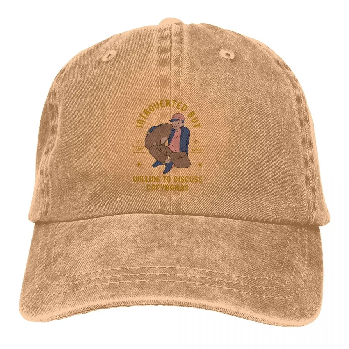 Washed Men's Baseball Cap Introverted But Willing To Discuss Trucker Snapback Caps Dad Hat Capybara Golf Hats