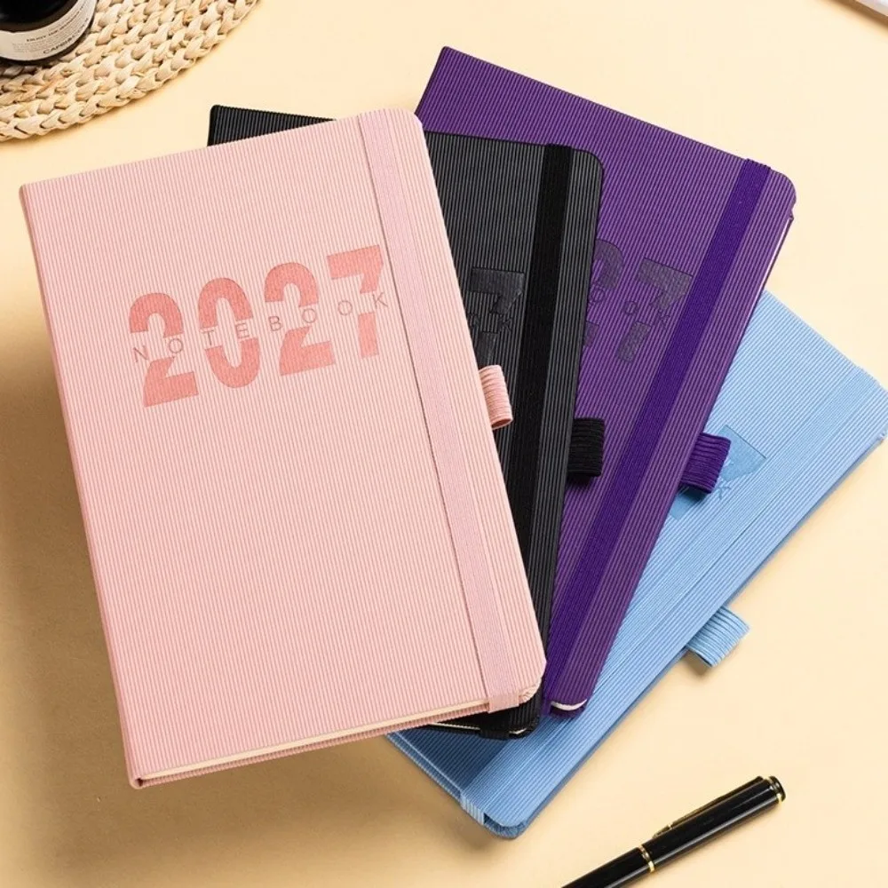 English 2027 Schedule Planner Notepad 12 Months Wear-resistant A5 Agenda Planning Notebook Simple Efficiency Office Work Planner